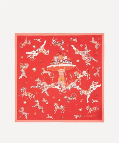 Liberty Women's Emolly Can Can Silk Scarf 45 In Red