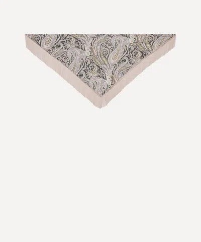 Liberty Women's Felix And Florence Fringe 100x140 Tringle Silk Scarf In Neutral