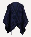 Liberty Women's Floral Tile 130x130 Wool Cape In Blue