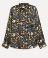 Liberty Women's Heidi Silk Jacquard Relaxed Shirt In Green