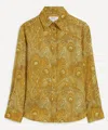 Liberty Women's Hera Silk Jacquard Relaxed Shirt In Brown