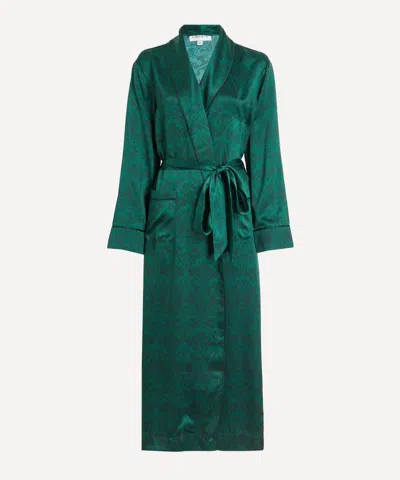 Liberty Women's Ianthe Blossom Silk-satin Robe In Green