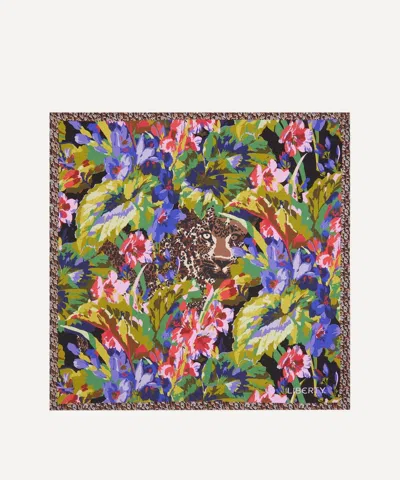 Liberty Women's Leopard Jungle Silk Scarf 45 In Purple