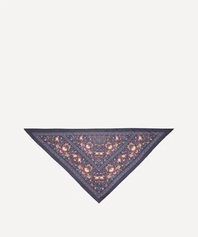 Liberty Women's Lodden Triangle 100x140 Wool-silk Scarf In Blue
