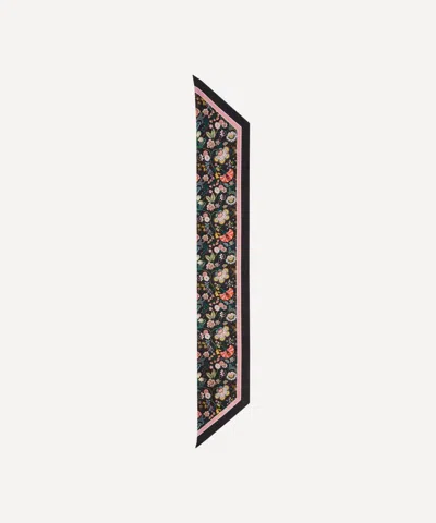 Liberty Women's Mabelle Hall Ribbon Silk Scarf 15x100 In Black