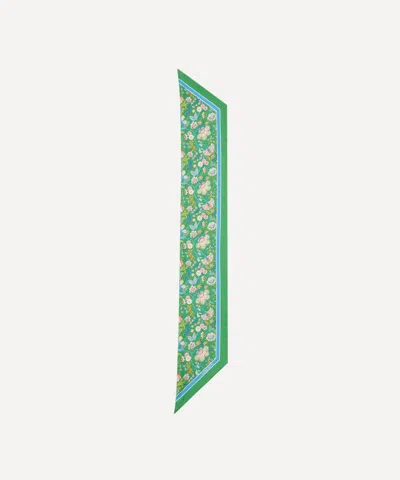 Liberty Women's Mabelle Hall Ribbon Silk Scarf 15x100 In Green