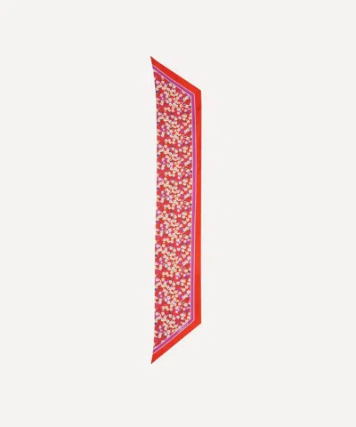 Liberty Women's Mitsi Ribbon Silk Scarf 15x100 In Red