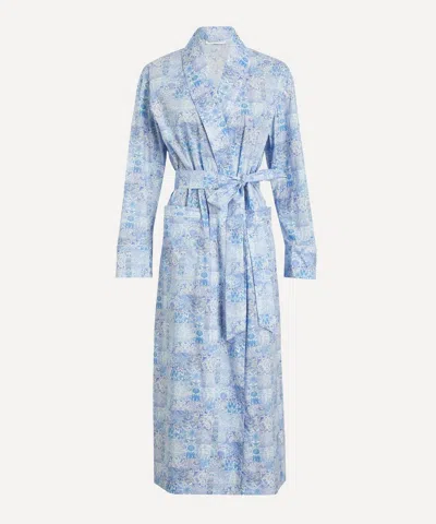 Liberty Women's Morris Patchwork Tana Lawn Cotton Robe In Blue