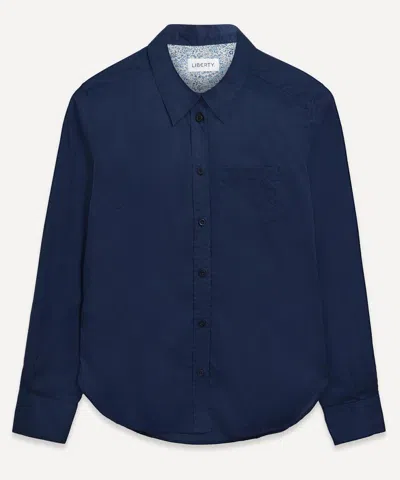 Liberty Women's Navy Fitted Tana Lawn Cotton Shirt