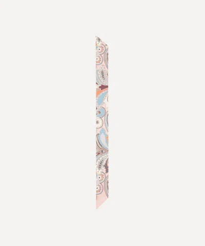 Liberty Women's Paisley Fanfare Ribonette 5x85 Silk Scarf In Pink