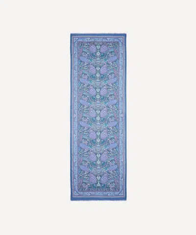 Liberty Women's Peacock Garden 70x200 Wool-silk Scarf In Blue