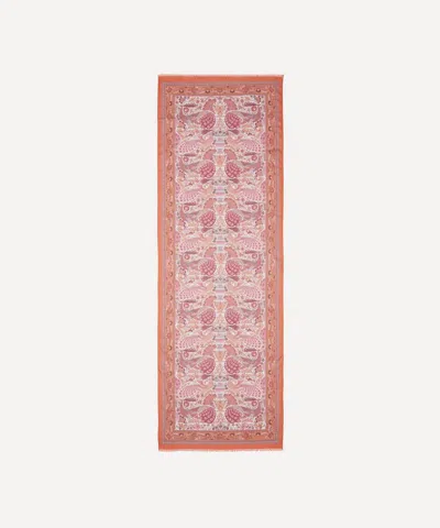 Liberty Women's Peacock Garden 70x200 Wool-silk Scarf In Orange