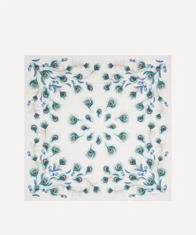 Liberty Women's Peacock Hall Silk Scarf 140 In White