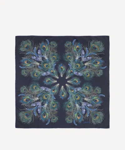 Liberty Women's Peacock Manor Plume Silk Scarf 90 In Blue