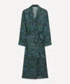 Liberty Women's Peacock Manor Silk Satin Long Robe