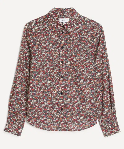 Liberty Women's Petal And Daisy Fitted Shirt Size Xs In Brown