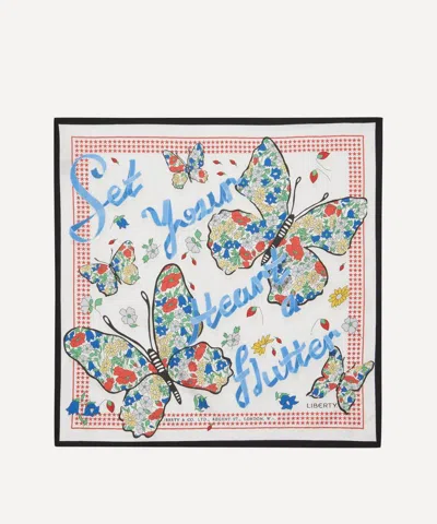 Liberty Women's Set Your Heart A Flutter Silk Scarf 45 In Cream