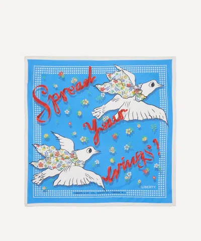 Liberty Women's Spread Your Wings Silk Scarf 45 In Blue
