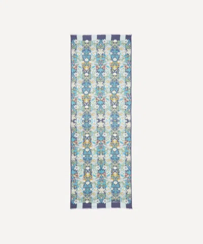 Liberty Women's Strawberry Thief 70x200 Modal-cashmere Scarf In Blue