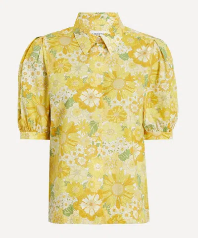 Liberty Women's Summers In The Sun Puff Sleeve Shirt In Yellow