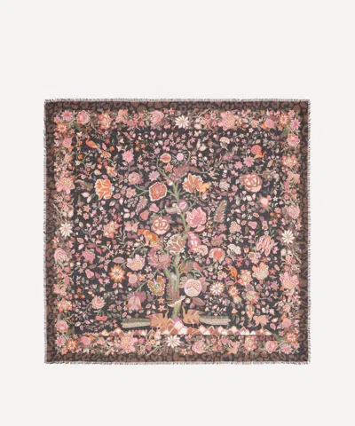 Liberty Women's Tree Of Life Voyage Wool-silk Scarf 140 In Black