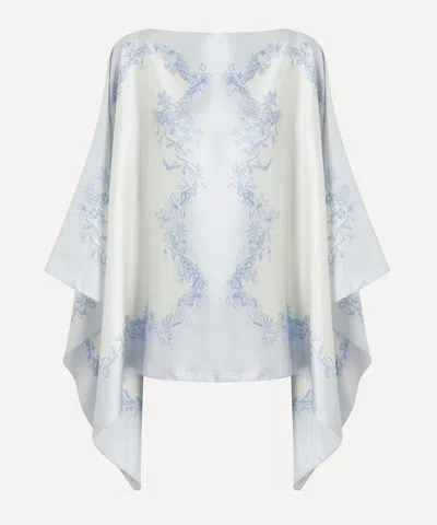 Liberty Women's Tropical Toile 130x130 Silk Kaftan In Blue