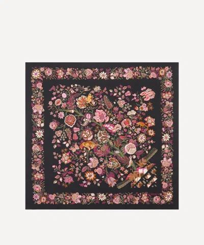 Liberty Women's Tropical Tree Of Life Silk Scarf 90 In Black
