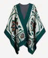 Liberty Women's Tudor Floral 160x140 Wool Cape In Green