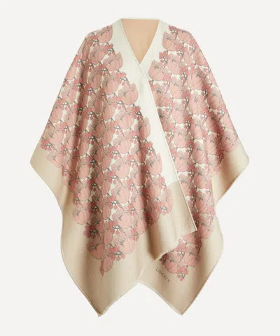 Liberty Women's Tudor Tulip 160x140 Wool Cape In Cream