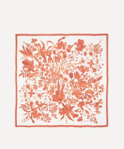 Liberty Women's Una Blooms Cashmere Scarf 140 In Orange
