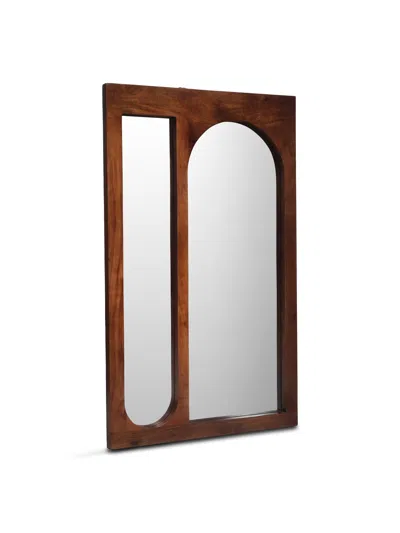 Libra Interiors Monterey Wooden Floor Standing Mirror In Brown