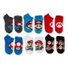 Licensed Properties Big Kid Boys Multi-pack 6 Pair Super Mario No Show Socks In Blue