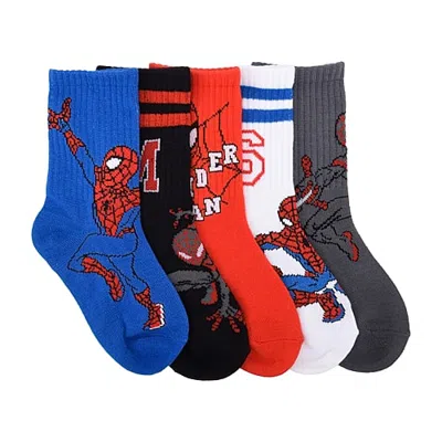 Licensed Properties Kids' Boys 5 Pair Crew Socks In Blue