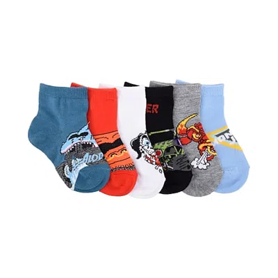 Licensed Properties Kids' Boys 6 Pair Quarter Ankle Socks In Blue
