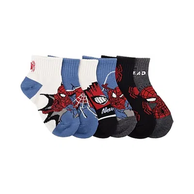 Licensed Properties Kids' Boys 6 Pair Quarter Ankle Socks In White