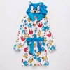 Licensed Properties Boys Fleece Long Sleeve Knee Length Sonic The Hedgehog Robe In Blue