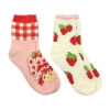 Licensed Properties Cozy Womens 2 Pair Strawberry Shortcake Crew Socks In Pink