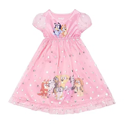 Licensed Properties Babies' Fall26 Toddler Girls Long Sleeve Crew Neck Bluey Nightgown In Pink