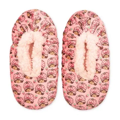 Licensed Properties Fuzzy Womens 1 Pair Strawberry Shortcake Slipper Socks In Pink