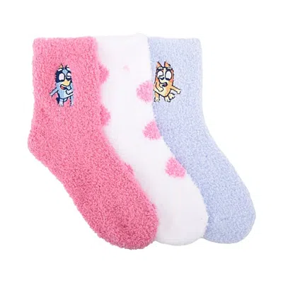Licensed Properties Kids' Girls 3 Pair Bluey Crew Socks In Pink