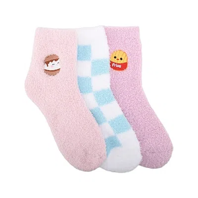 Licensed Properties Kids' Girls 3 Pair Squishmallows Crew Socks In Pink