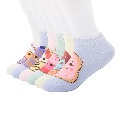 Licensed Properties Kids' Girls 6 Pair Squishmallows No Show Socks In Blue