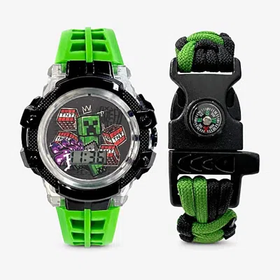 Licensed Properties Kids Character Set Minnie Mouse Unisex Multicolor 2-pc. Watch Boxed Set Min40143jc In Green