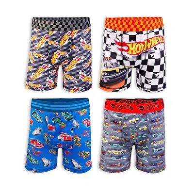 Licensed Properties Little & Big Kid Boys Hot Wheels 4 Pack Boxer Briefs Babp6413 In Multiple Colors