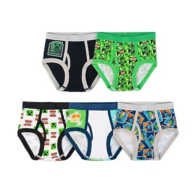 Licensed Properties Little & Big Kid Boys Minecraft 5 Pack Briefs Bup2451 In Green