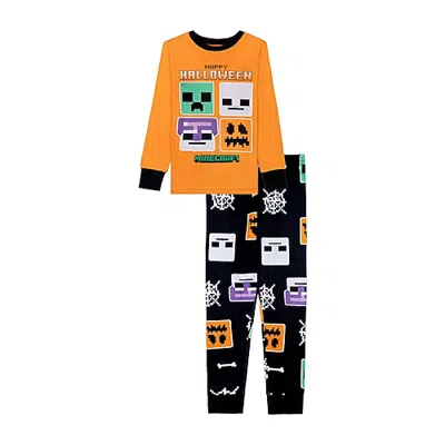 Licensed Properties Little & Big Kid Boys Minecraft Crew Neck Long Sleeve 2-pc. Pajama Set In Black