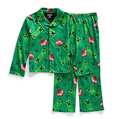 Licensed Properties Little & Big Kid Boys Minecraft Long Sleeve 2-pc. Pajama Set In Green