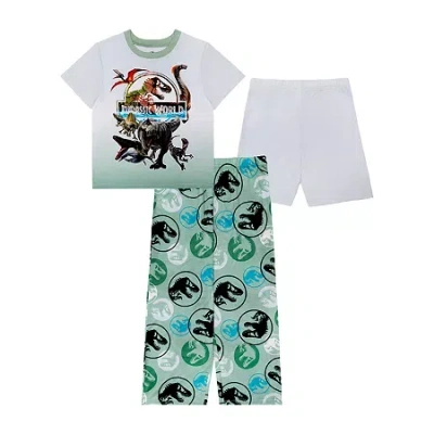 Licensed Properties Little & Big Kid Boys Monster Jam Crew Neck Short Sleeve 3-pc. Pajama Set In Green