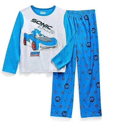 Licensed Properties Little & Big Kid Boys Sonic The Hedgehog Crew Neck Long Sleeve 2-pc. Pajama Set In Blue