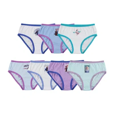 Licensed Properties Little & Big Kid Girls Frozen 7 Pack Brief Panty Gup8696 In Multi